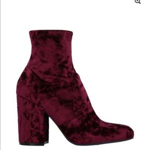 Burgundy Velvet Ankle boots